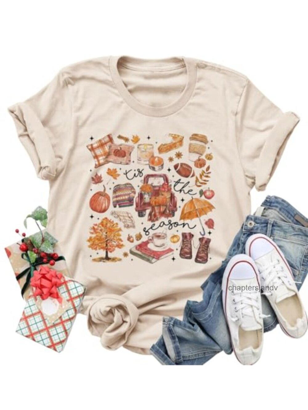 Women's Vintage Floral Graphic Tee Boho Wildflower Short Sleeve Loose Casual Top